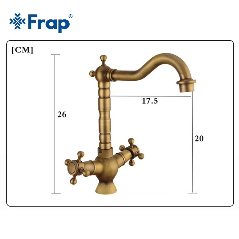 Новые смесители для раковины Frap античный латунный Смеситель в ванную комнату