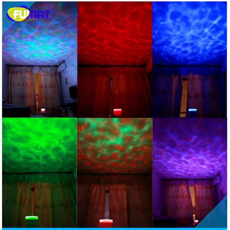 FUMAT океанская волна проектор ночной Светильник детские ночные лампы + ИК пульт