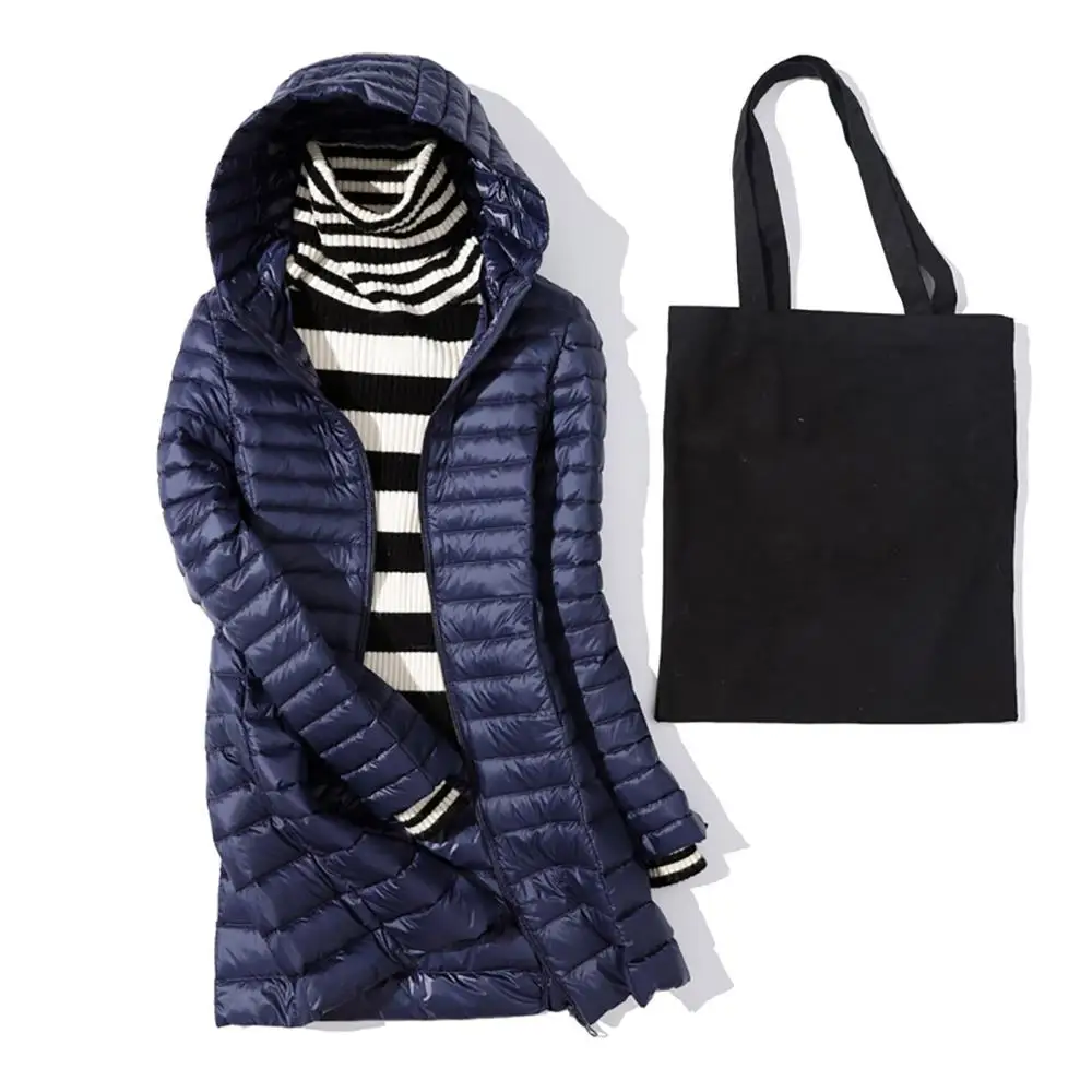 Зимняя длинная парка женские куртки пуховики тонкие теплые с капюшоном большие