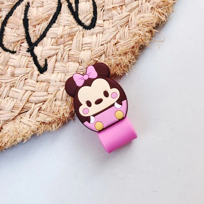 Minnie Мультфильм Кабельный органайзер катушка намотки протектор провода шнур управление Маркер Держатель Разъем Крышка для наушников iPhone Sansung USB - Цвет: Minnie