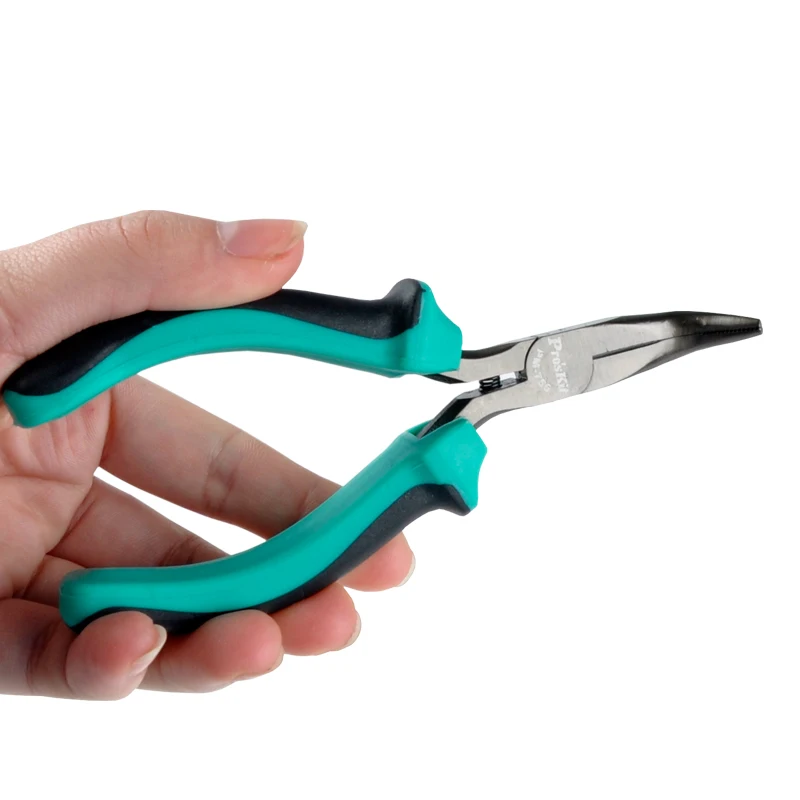 Pro'sKit PM-755 S45C Материал плоскогубцы с изогнутым носом проволочная упаковка