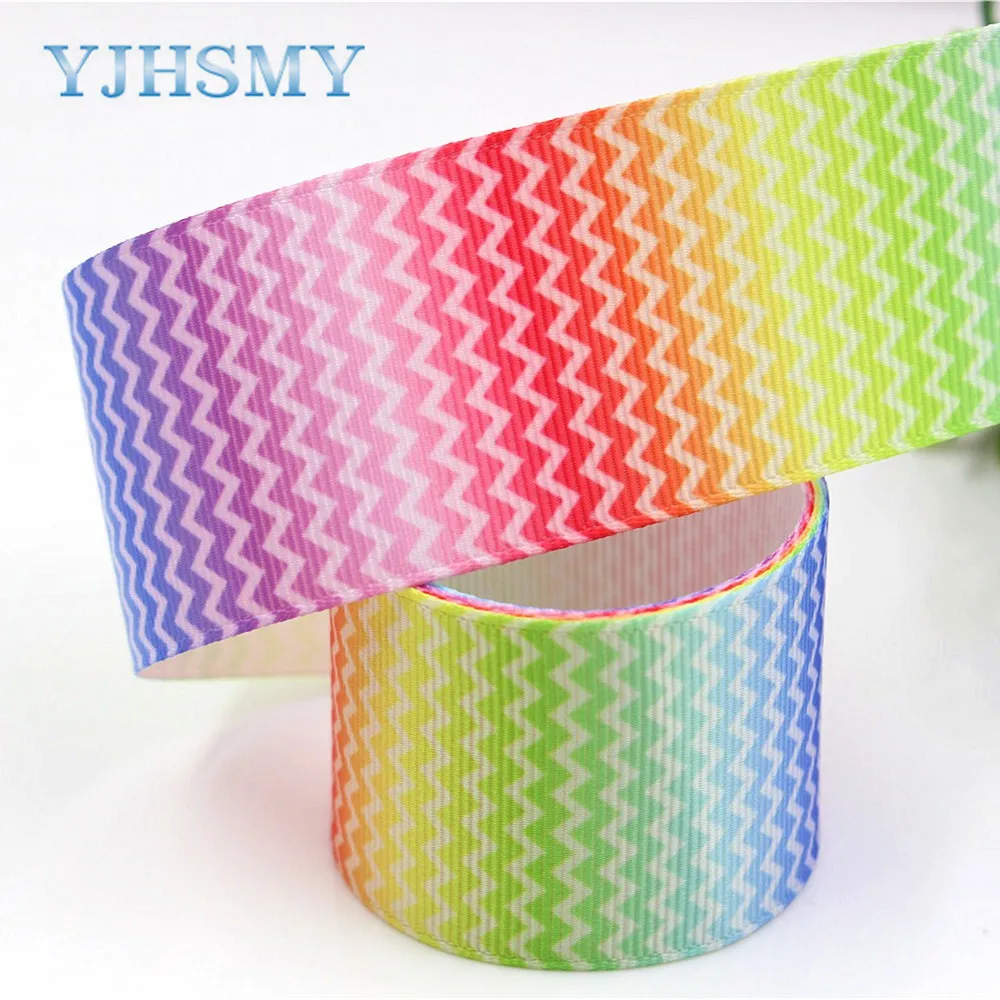 YJHSMY 1712276 38 мм 10 ярдов разноцветные ленты термопечать grosgrain Свадебные аксессуары DIY