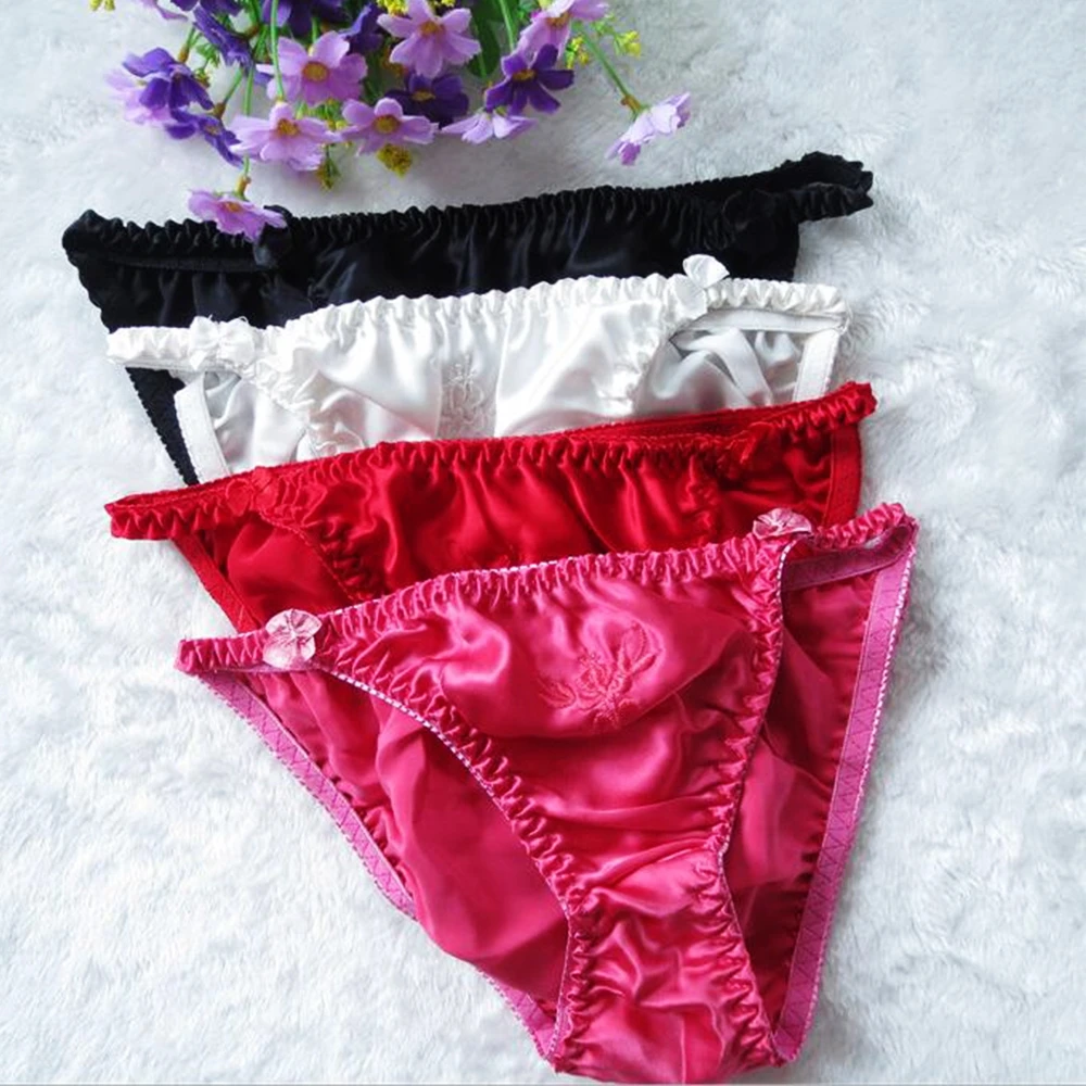 WISSTT/100% шелк Для женщин трусики сексуальные стринги Нижнее белье Женские