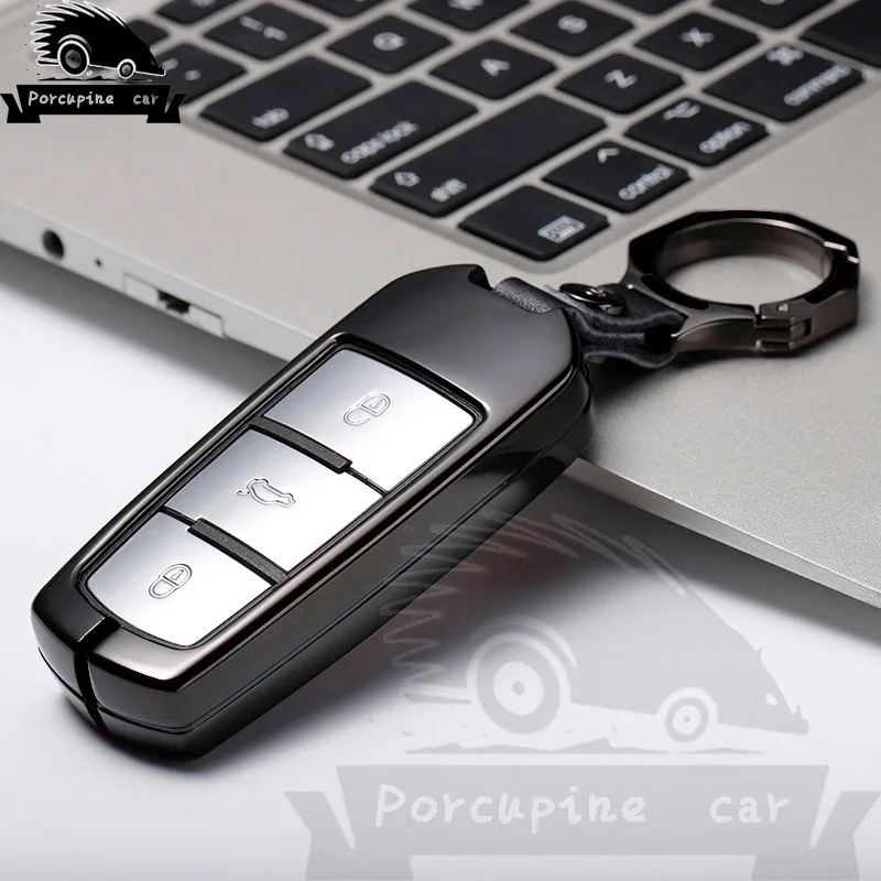 Чехол для ключей из цинкового сплава в стиле автомобиля для Volkswagen Passat CC B6 B7 R36 B7L Maogotan аксессуары для ключ автомобиля vw держатель - Название цвета: Black Black