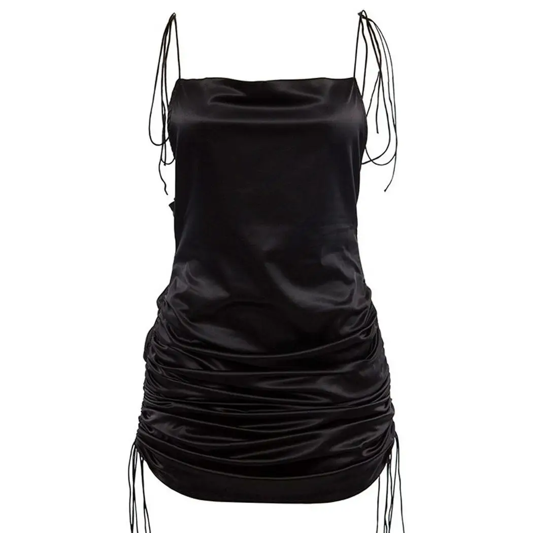 Женские модные однотонные плиссированные мини клуб без рукавов выше колена