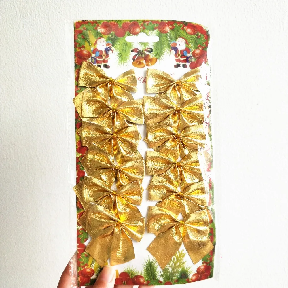 12 шт./лот красивый галстук-бабочка украшения для рождественской елки