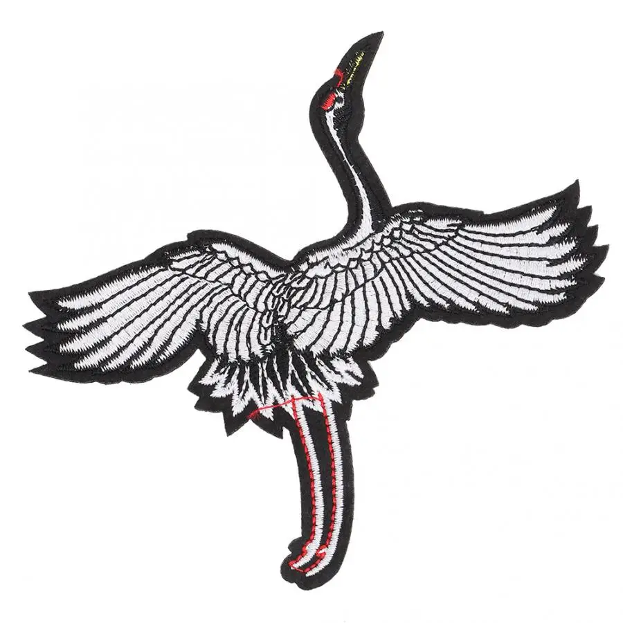 Кран Птица вышитые патч тканевая наклейка аппликация для рукоделия аксессуары