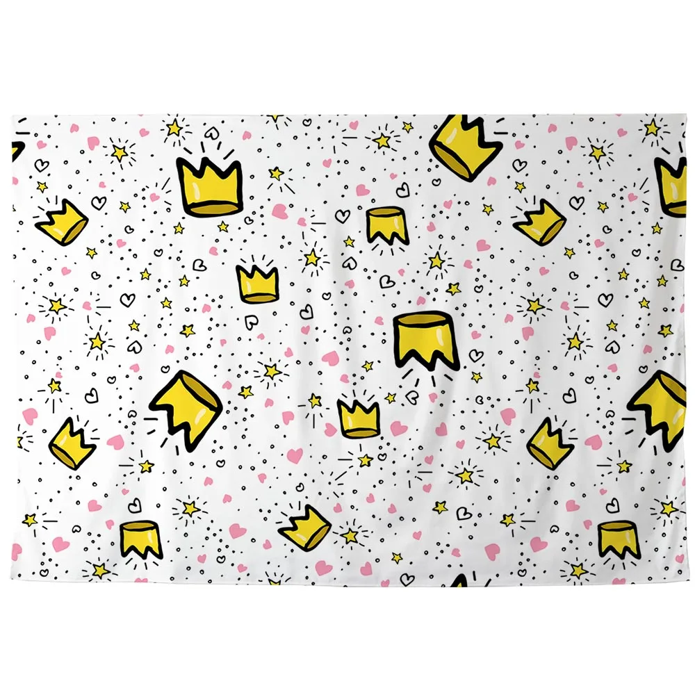 Allenjoy желтая Корона розовые сердца звезды точки мультфильм повторение иконы дети