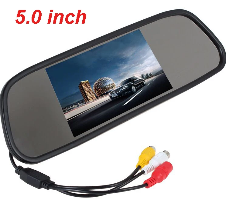 5.0 inch Monitor Цветной TFT ЖК-монитор XYCING 5,0 дюйма для автомобиля, зеркало заднего вида для камеры заднего вида, парковочный 4,3 дюйма монитор заднего вида - Цвет: 5.0 inch Monitor