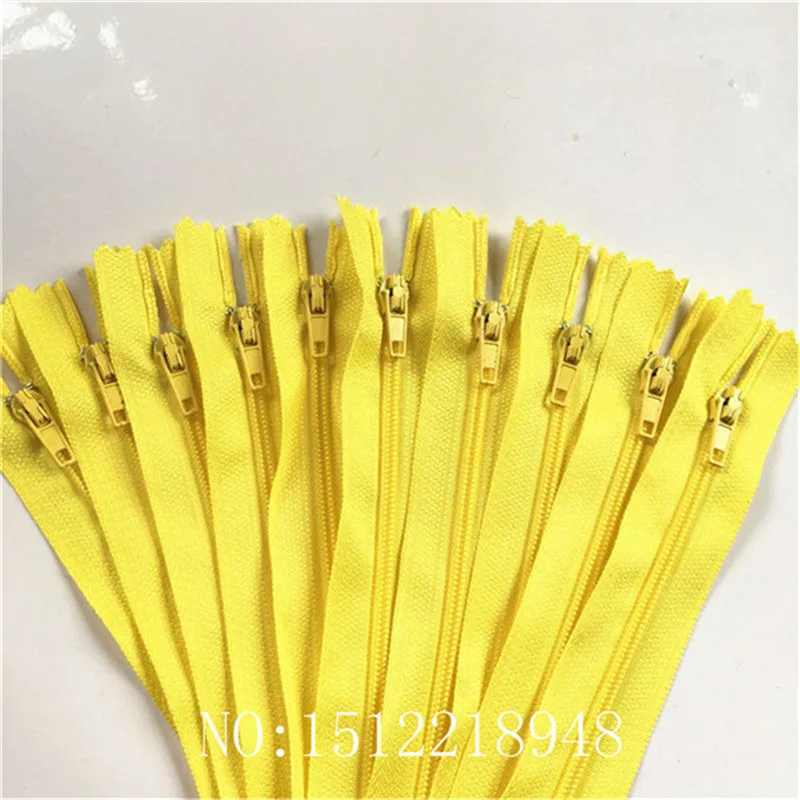 yellow 10-100 шт 3# закрытый конец нейлоновые катушки молнии портной Швейное Ремесло(22 дюйма) 55 см Crafter's& FGDQRS(20/цвет U PICK - Цвет: yellow