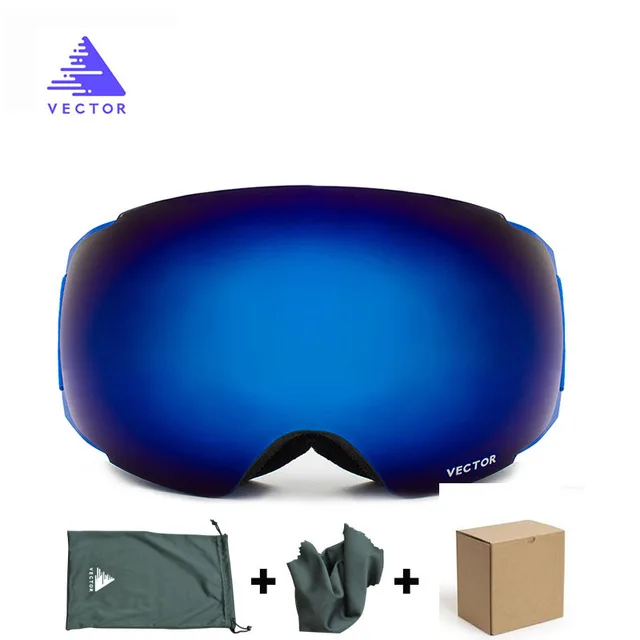 blue 1 Векторные новые брендовые лыжные очки двойной UV400 Анти-туман большая Лыжная маска очки для катания на лыжах профессиональные мужские и женские зимние сноубордические очки - Цвет: blue 1
