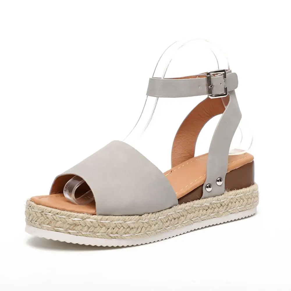 Летние босоножки на платформе Новинка 2019 года Модные женские Туфли танкетке