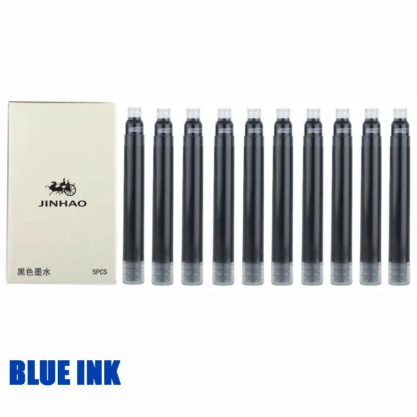10 pcs blue ink Благородный JINHAO X750 Королевский синий мрамор и серебро 0,7 мм перо с широким основанием авторучка черная пудра белый розовый серый 15 цветов для CHOOSE750 - Цвет: 10 pcs blue ink