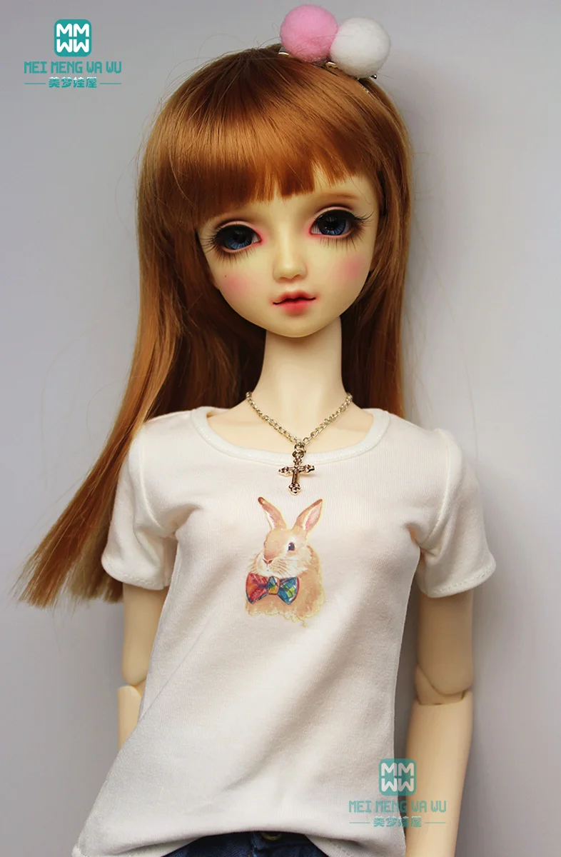 Новая мода Темперамент печати Футболка Кукла Одежда для 1/3 1/4 1/6 BJD куклы аксессуары