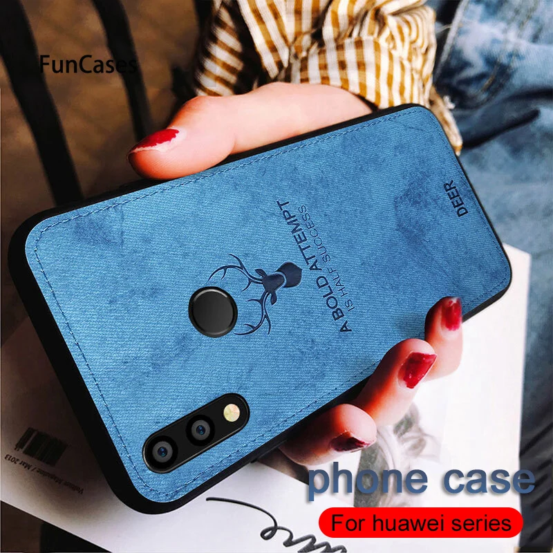 3D рельефный тканевый чехол для телефона с оленем huawei P Smart 2019 Mate20 P20 Lite Pro Honor 8X8 9 lite 10