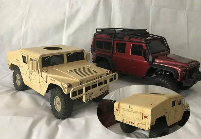 Цельнометаллический автомобильный корпус 1/10, дистанционный 313 для скалолазания, колесная база, американская военная модель Hummer, автомобильный корпус SCX10 RC4WD, рама