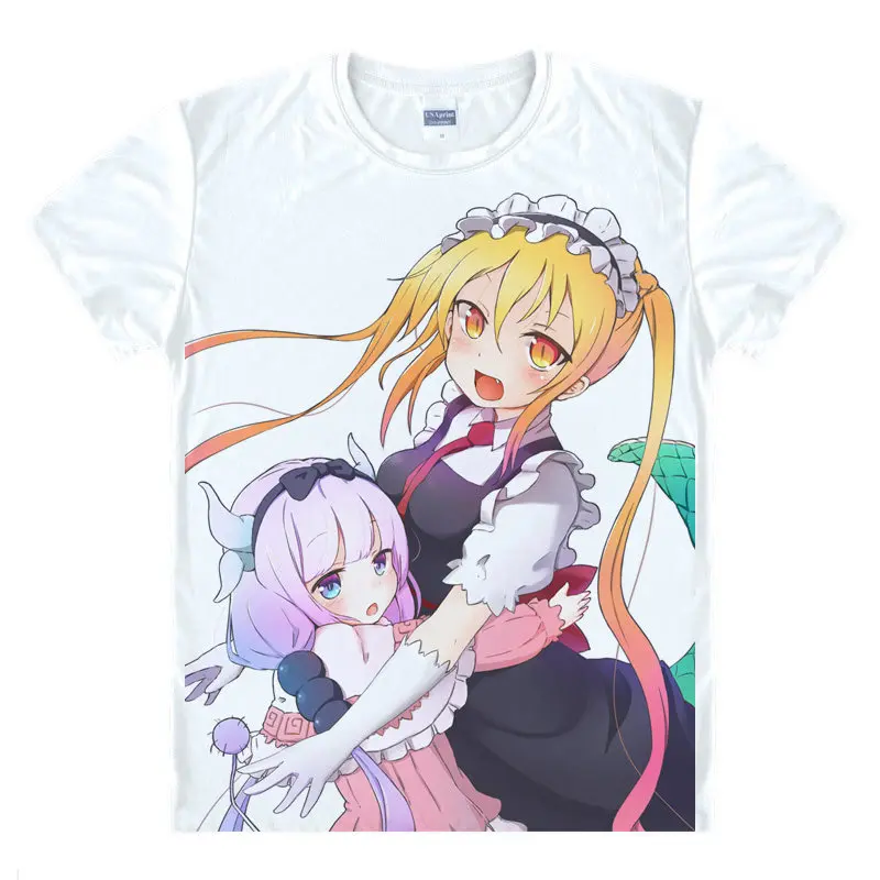 Coolprint японский футболки с рисунком дракона горничной аниме рубашка Kobayashi и Kanna Kamui