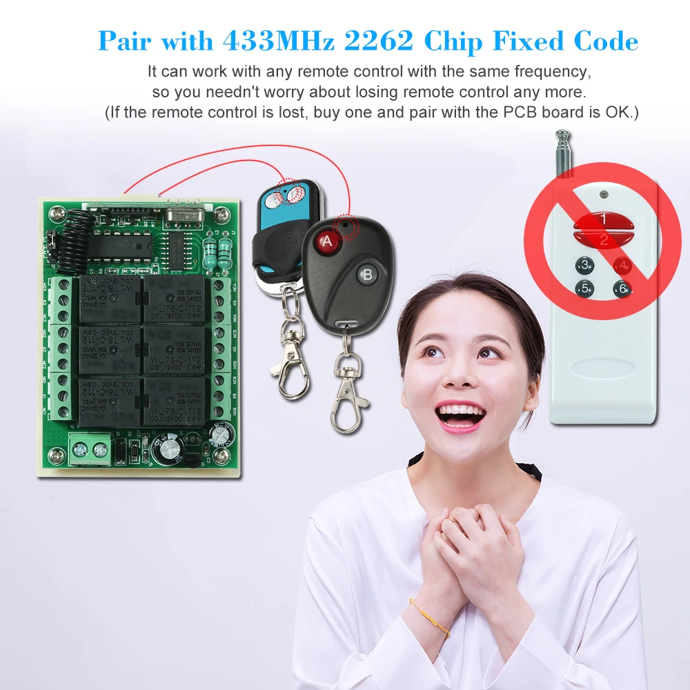 Беспроводной Радиочастотный пульт дистанционного управления модуль приемника