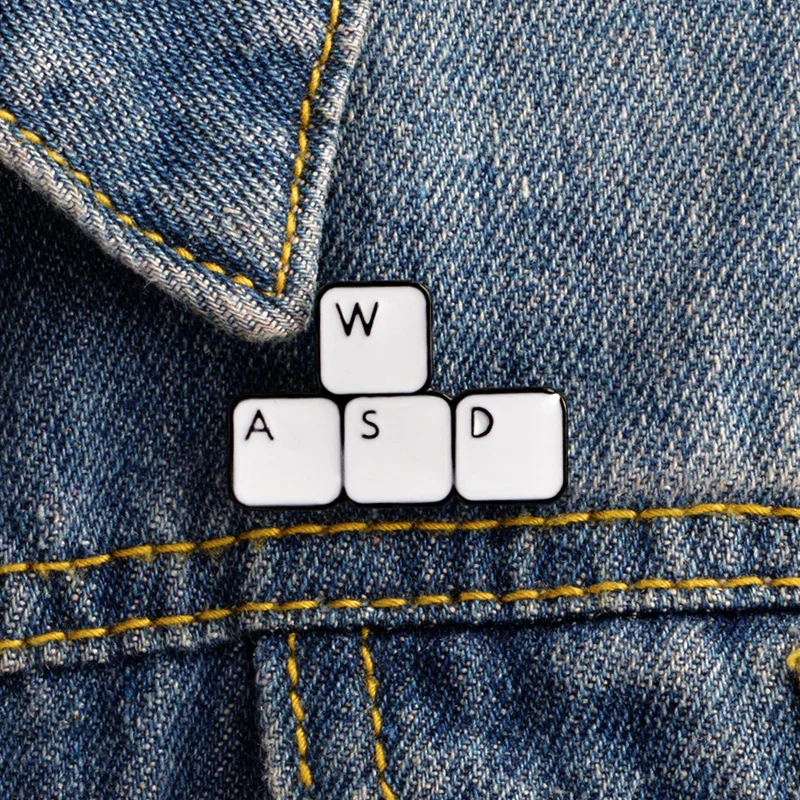 WASD клавиатура Pin видео брошь с изображением героев игр Супер контроллер играть