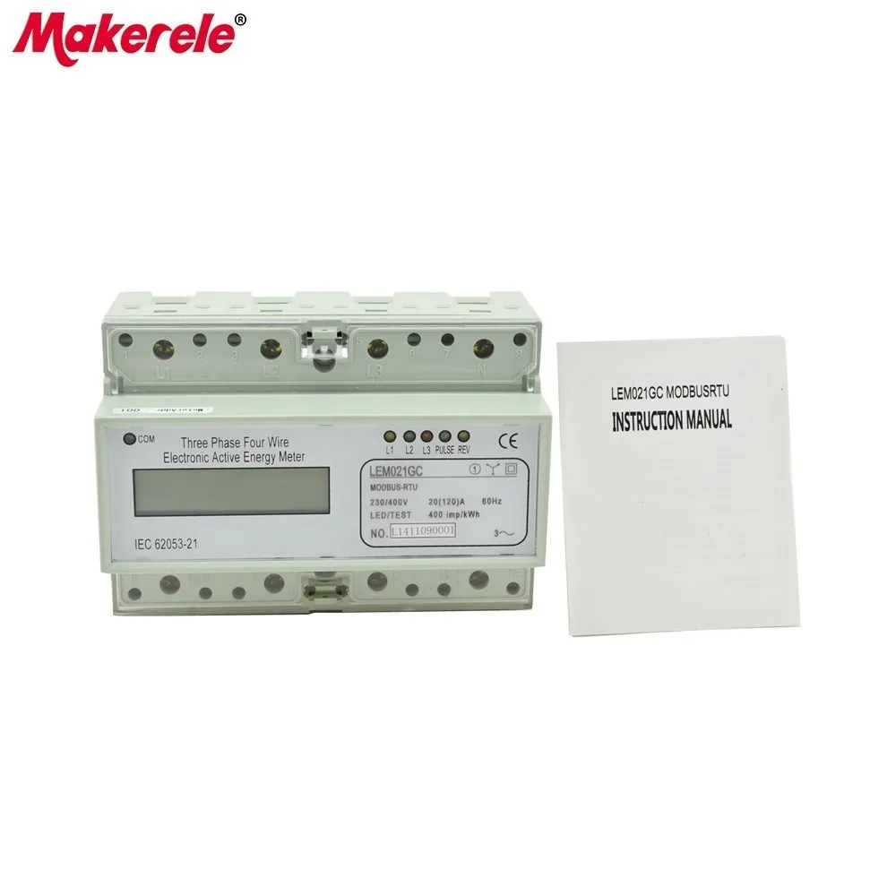 Modbus RTU Din Rail MK LEM021GC портативный цифровой ЖК трехфазный измеритель энергии|phase energy