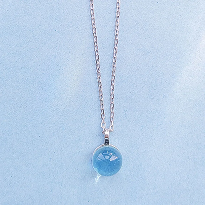 Женское ожерелье с подвеской русалка синим кристаллом | Украшения и аксессуары