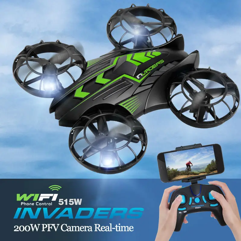 Новейший Дрон JXD 515 Вт INVADERS UFO Wi Fi FPV RC 2 4 ГГц с камерой в комплекте режим высокого