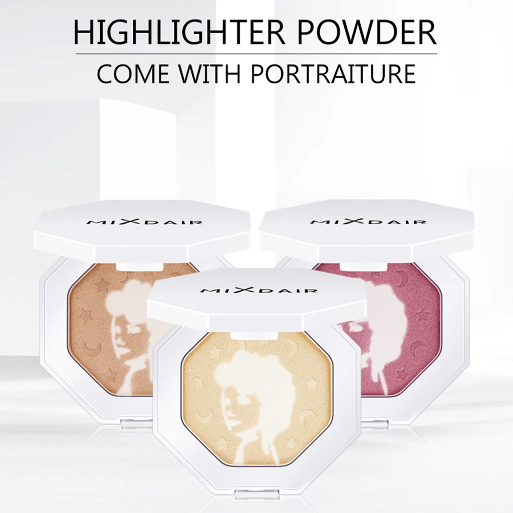 Палитра косметических пудр 3 цвета блестящий контур для лица бронзовые глаза