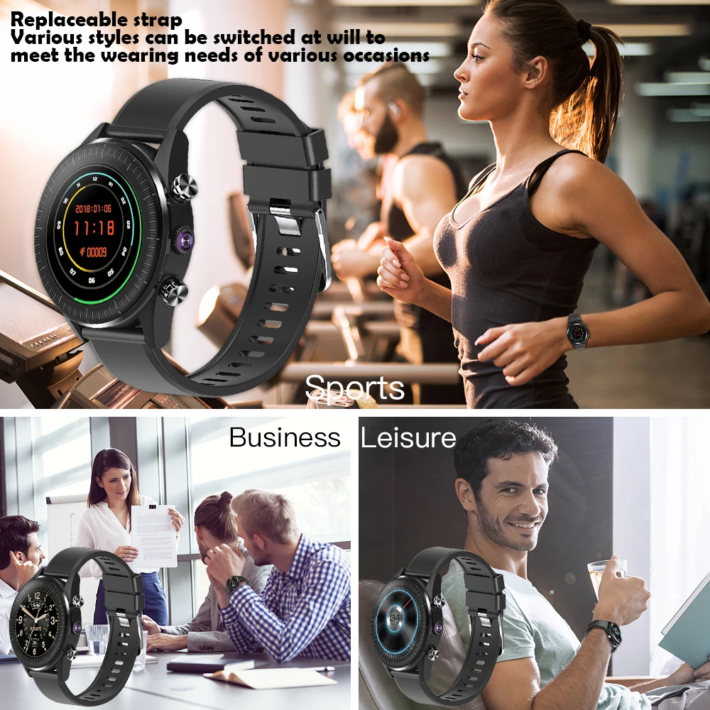LEMFO KC05 2019 Новые 4G умные часы для мужчин Android 7.1.1 четырехъядерный GPS 5MP камера 610 мАч