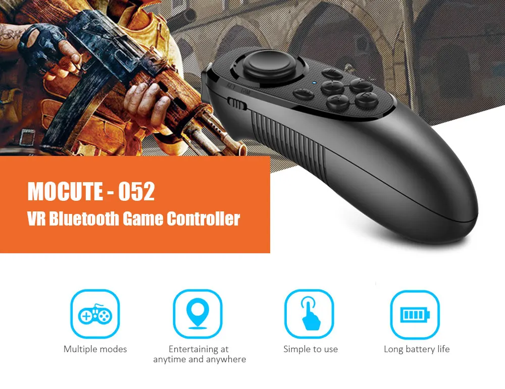 MOCUTE 052 беспроводной пульт дистанционного управления Bluetooth 3,0 игровой коврик для Android VR 3D коробка BOBOVR очки