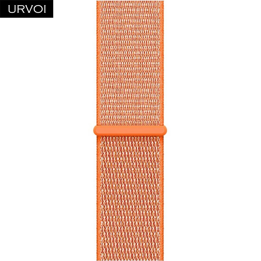 Spicy Orange URVOI Спортивная петля для apple watch band series 5 4 3 2 1 светоотражающий ремешок для iwatch двухслойный дышащий тканый нейлон осень - Цвет ремешка: Spicy Orange