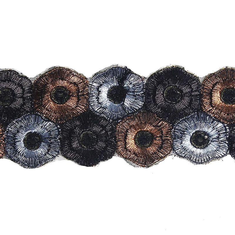 10 ярдов коричневая вышитая отделка шнур из гипюра кружевная искусственная