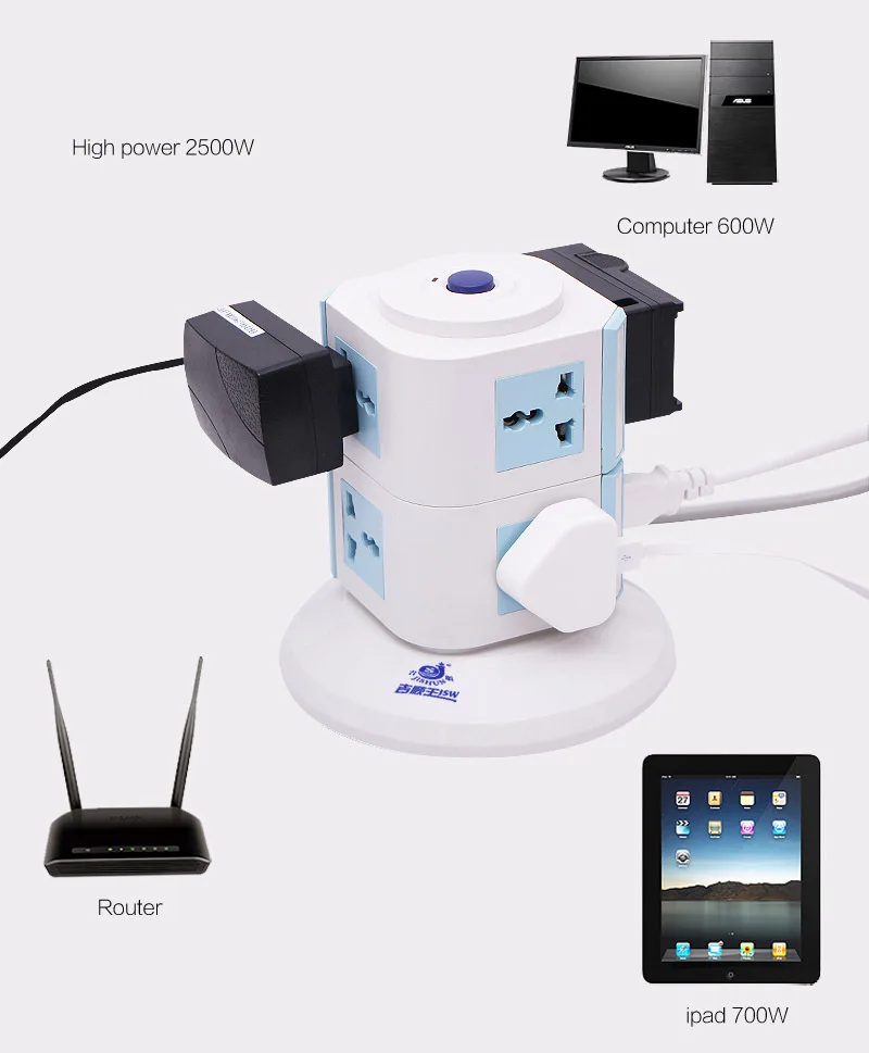 Общий Выключатель 8 Банды Вертикальной Розетки 250 В Несколько Розетка Расширение