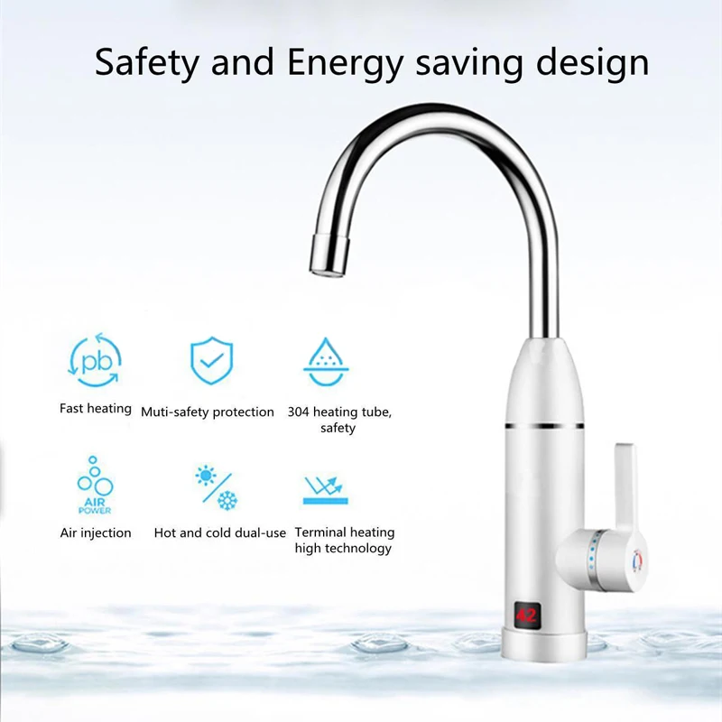 Электрический смеситель для кухни кран с мгновенным нагревом и горячей холодной