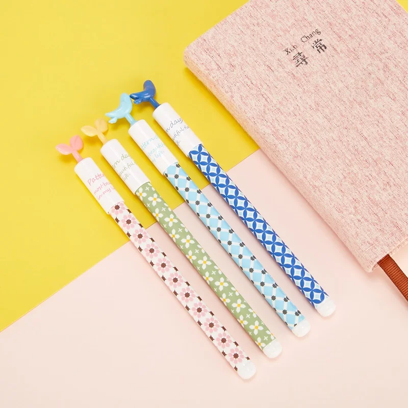 6 шт. Милая гелевая ручка с рисунком маленькой птицы сверхтонкая шариковая