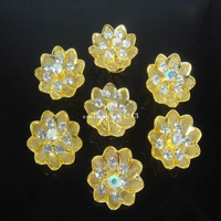 12pcs wedding flower crystal hair twists spins pins gold color free shipping