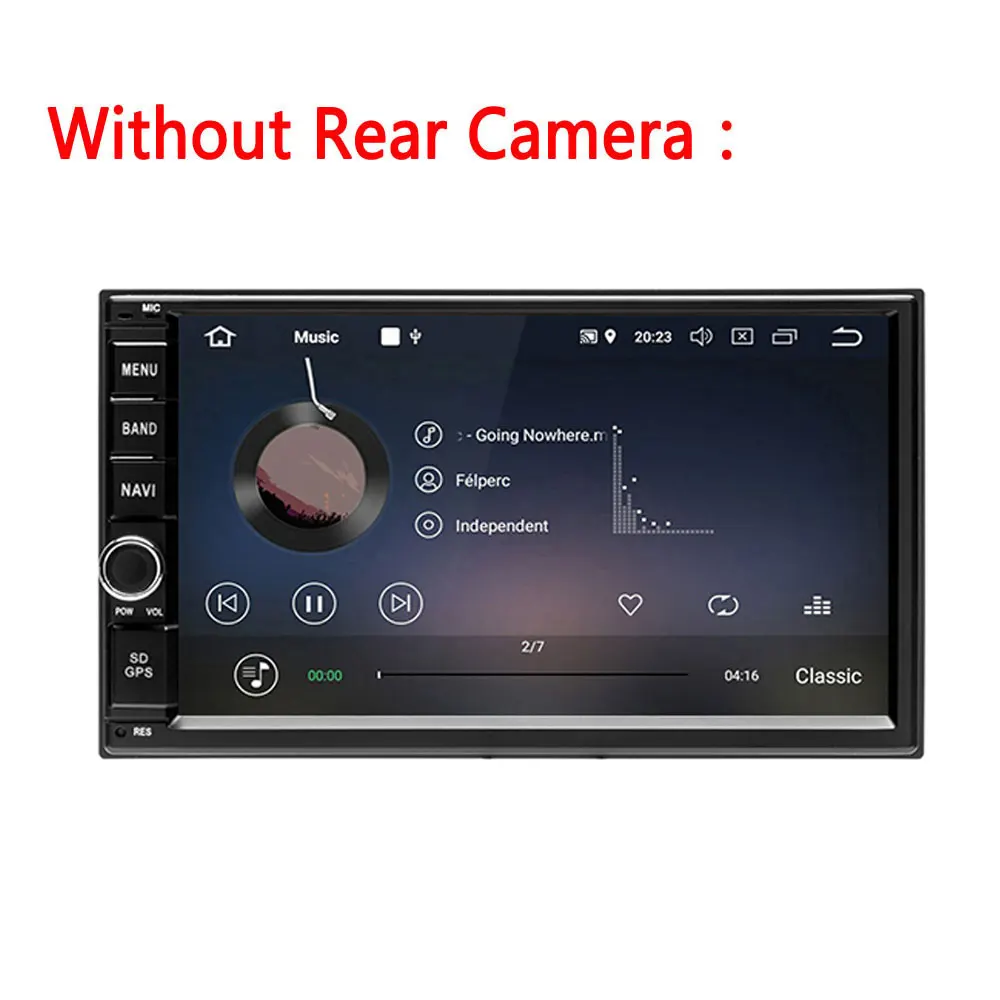 Without Rear Camera Podofo 2din Android автомобильное радио Восьмиядерный 4 г+ 32 г аудио стерео 2 din мультимедийный плеер gps/Bluetooth/FM/RDS/wifi/OBD/DVR Авторадио - Цвет: Without Rear Camera