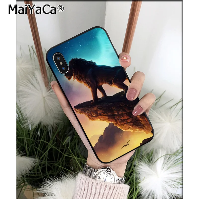 Мягкий силиконовый черный чехол MaiYaCa The Lion King для Apple iPhone 8 7 6 6S Plus X XS MAX 5 5S SE XR |