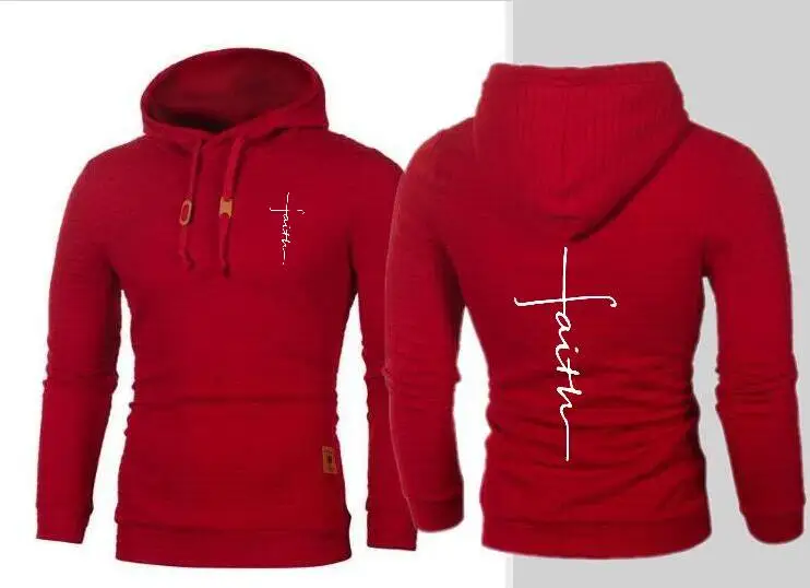 Мужская толстовка с капюшоном faith head пуловер и длинными рукавами хлопковая jacket