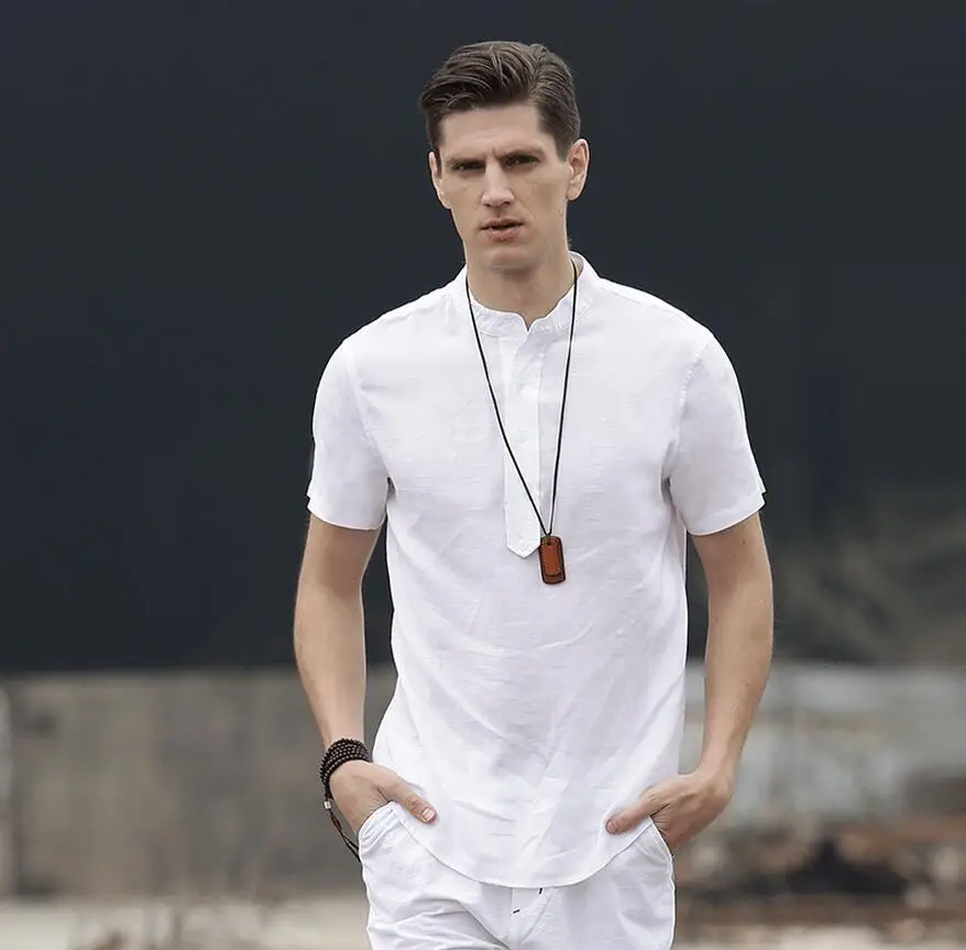 

M-5XL ! 2016 Men's clothing Fashion stand collar short-sleeve shirt fluid loose short-sleeve casual summer singer costumes