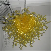 home decoration customized yellow blown murano glass chandeliers hanging led modern lightings