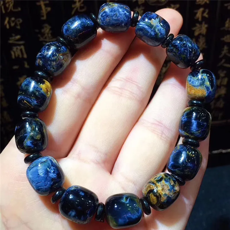 Natural Namibia Pietersite Bracelet Blue GemstoneStretch Healing Anniversary Gift 11.6x11mm Round Beads Fashion AAAAA | Украшения и