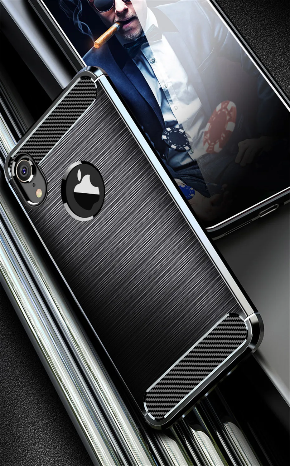 Мягкая силиконовая кожа задняя крышка для iPhone X XR XS Max противоударный защитный