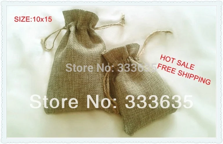 Оптовая 10x15 см 100 шт. Искусственного джута/Гессе Мини Сумки свадьба bomboniere мешочки