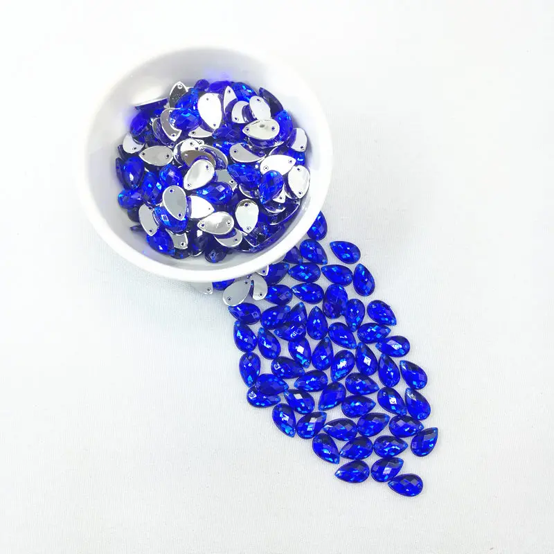 8*13mm Sewing Crystal AB Acrylic Flatback Rhinestones Sew On Stones Drop Shape Strass Crystals for DIY Clothes Jewelry 2 hole | Дом и сад