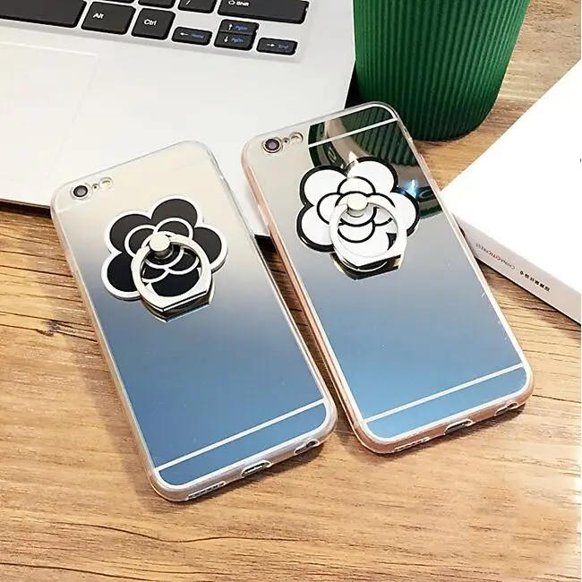 Для Xiaomi Redmi 5 6 7 6A Note 5A Pro силиконовый зеркальный мягкий чехол Bling Diamond Ring Stand Cover| |
