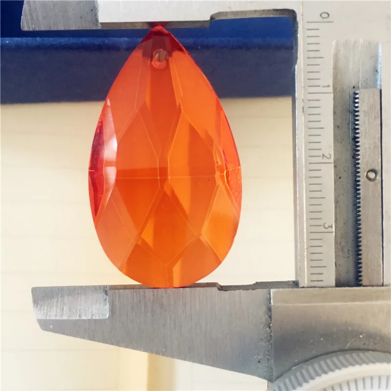 

Free shipping Orange Red 38x22mm Crystal almond Prisms(60pcs/lot ),crystal chandelier hanging pendants, Crystal Curtain Prisms