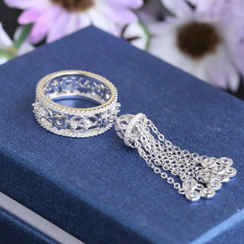 BM Горячее предложение полые Свадебные 925 пробы Серебряное кольцо на палец с