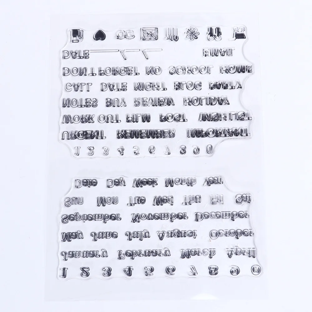 Transparent Silicone Seal Standard Clear Stamp DIY Scrapbooking &amp Stamping Year Month Date Number about 7x3.5cm-1.7x1.4cm 1 set | Дом и сад