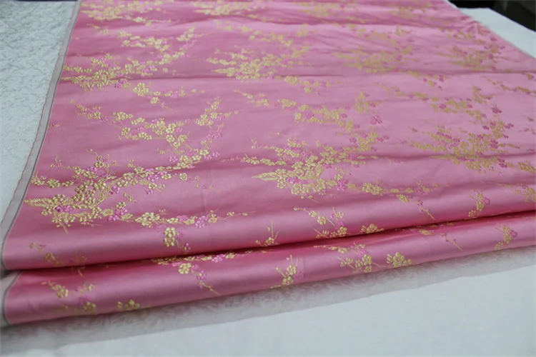 CF61 1 ярд китайский цветок сливы шелковая парча ткань Cheongsam одежда костюмы DIY Ткань для шитья кушион покрывало ткань