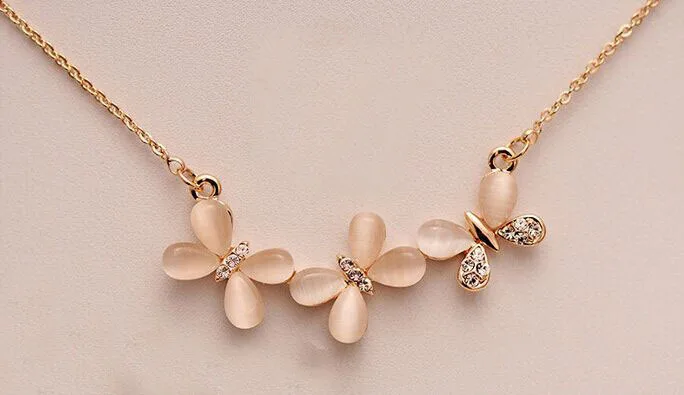 Австрийский Кристалл Опал бабочка короткое ожерелье/корейские Роскошные